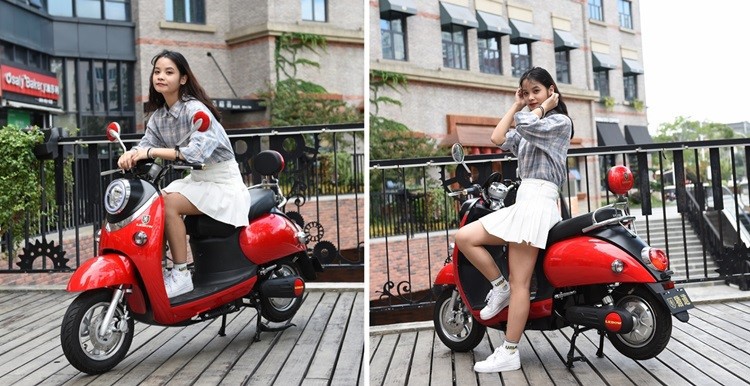 Red Retro Scooter Moped